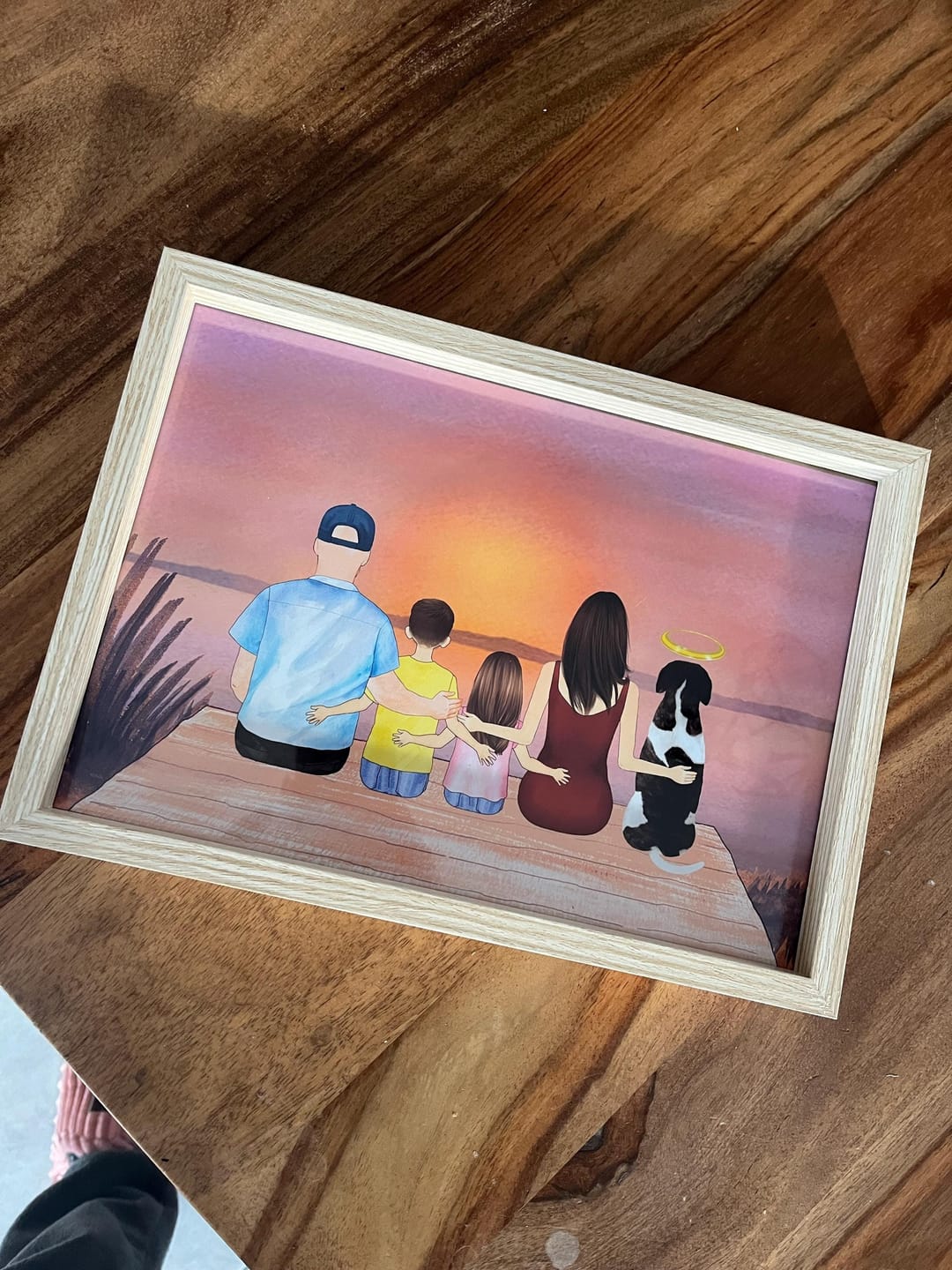 Customer photo review of Custom Couple Portrait – Personalized Pet Art with Lake Background & Keepsake Gift