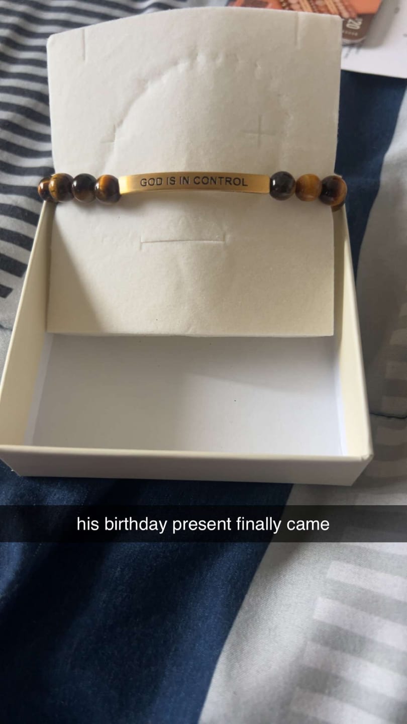 Customer photo review of GOD IS IN CONTROL - Mens Collection