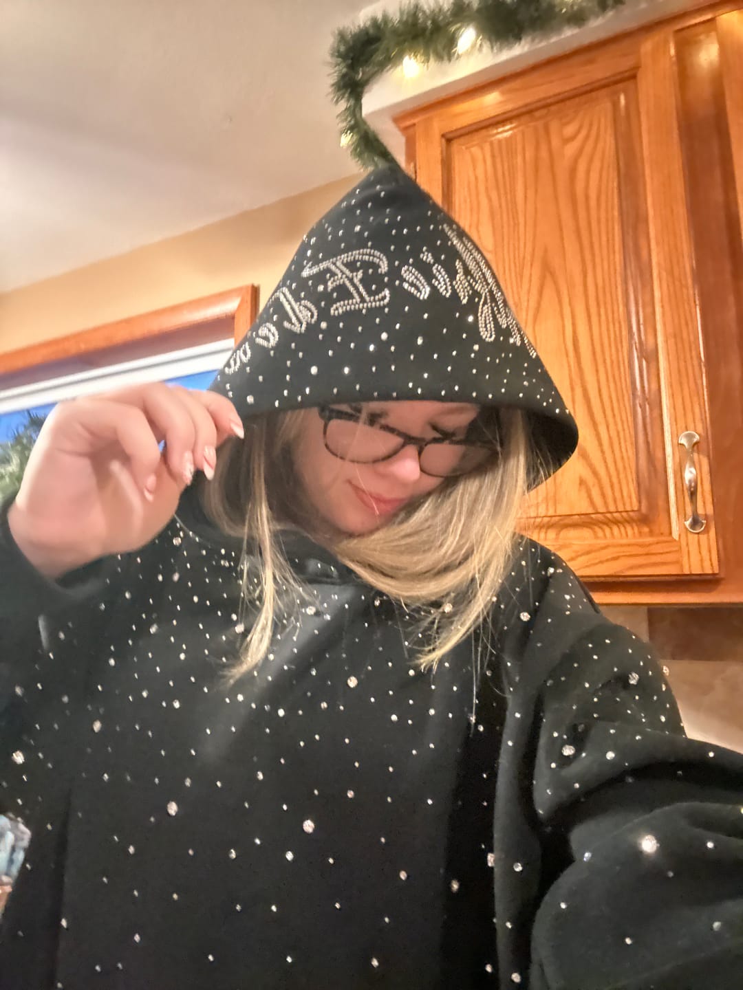 Customer photo review of Aelfric Eden Rhinestone Pullover Hoodie