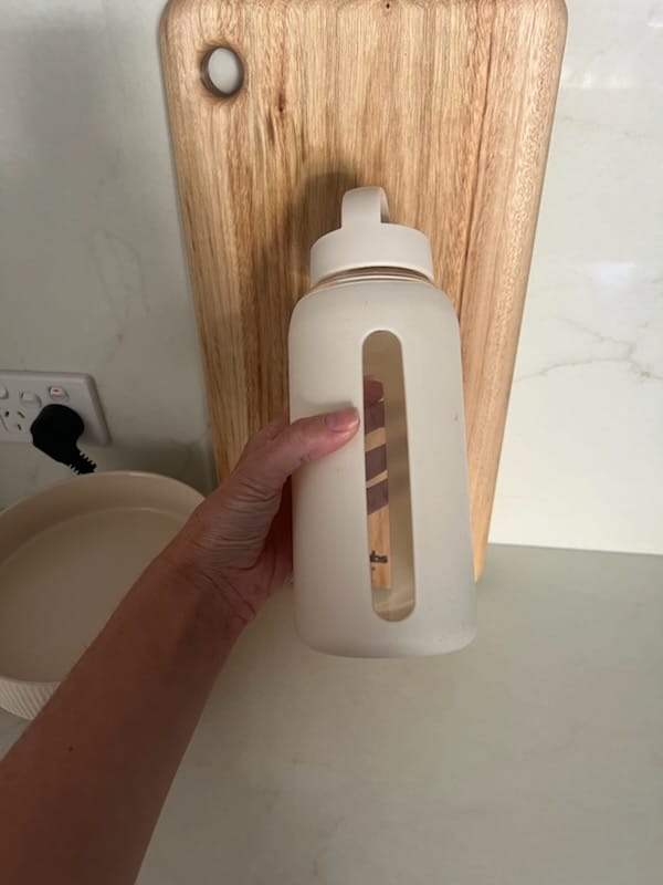 Customer photo review of Glass Hydration Bottle | 800mL