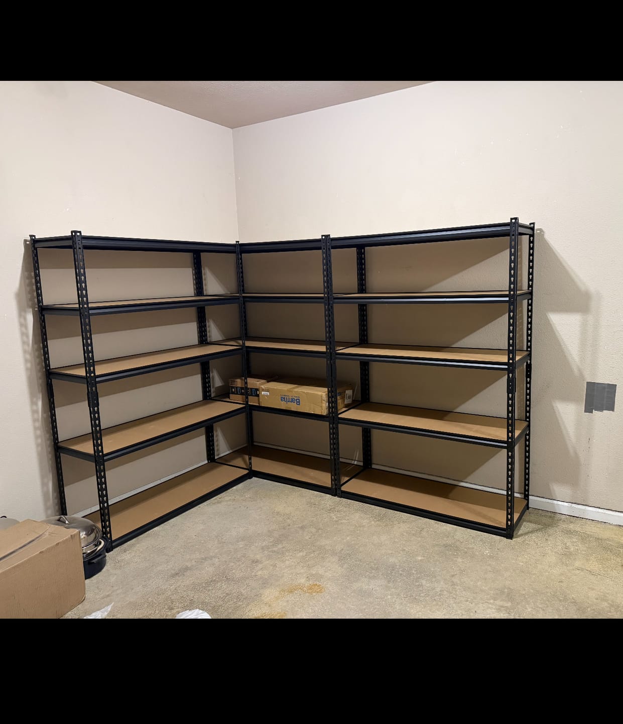Customer photo review of Reibii 72"H x 48"W Garage Storage Shelves, 2650 lbs Heavy Duty Steel Shelving Rack, Adjustable Metal Shelves for Basement, Pantry & Utility Room