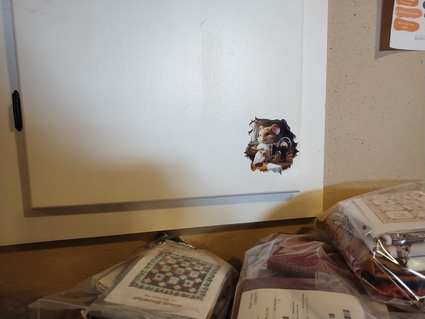 Customer photo review of Seamstress Mouse in Mouse Hole Decal