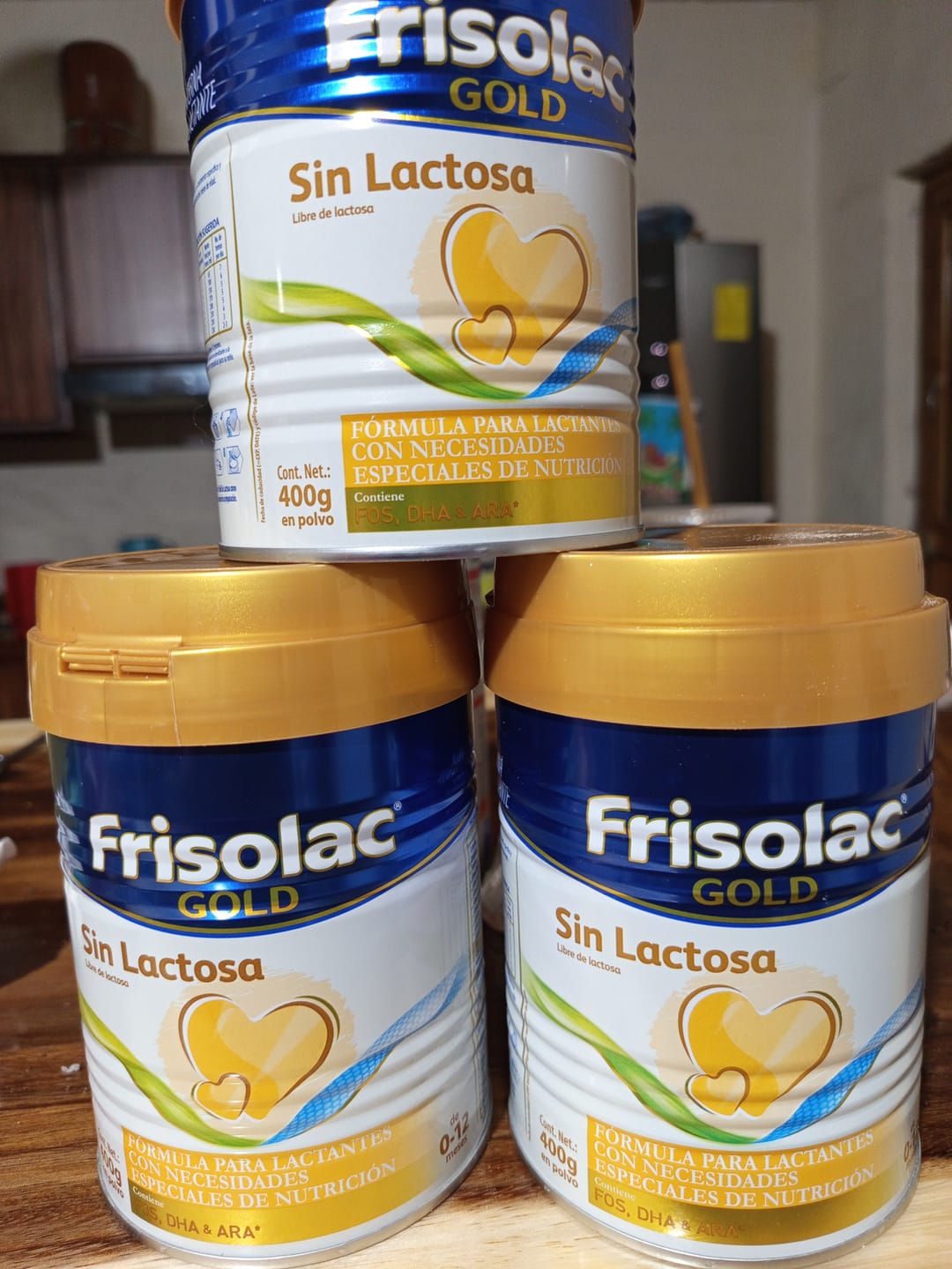 Customer photo review of Frisolac Gold Sin Lactosa (0 A 12 Meses) Pack C/ 800 Gr