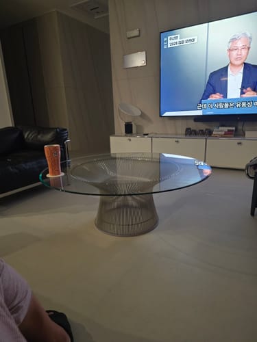 Customer photo of installed Platner-style round coffee table