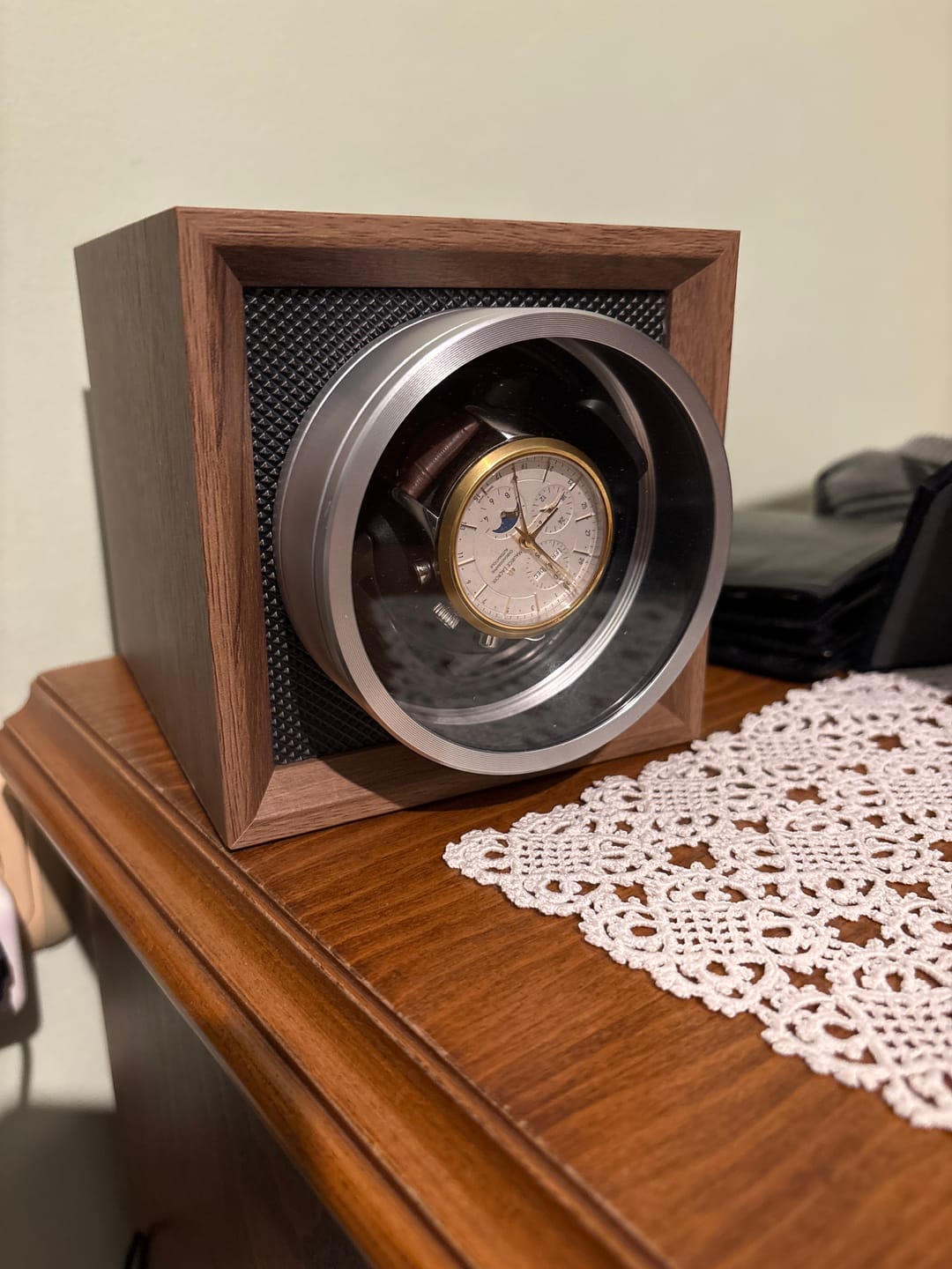 Customer photo review of Single Watch Winder for Automatic Watches - Light Wood Grain