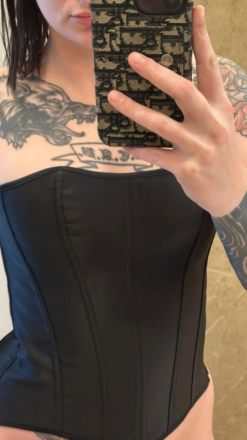 Customer photo review of Kelly Satin Corset Top