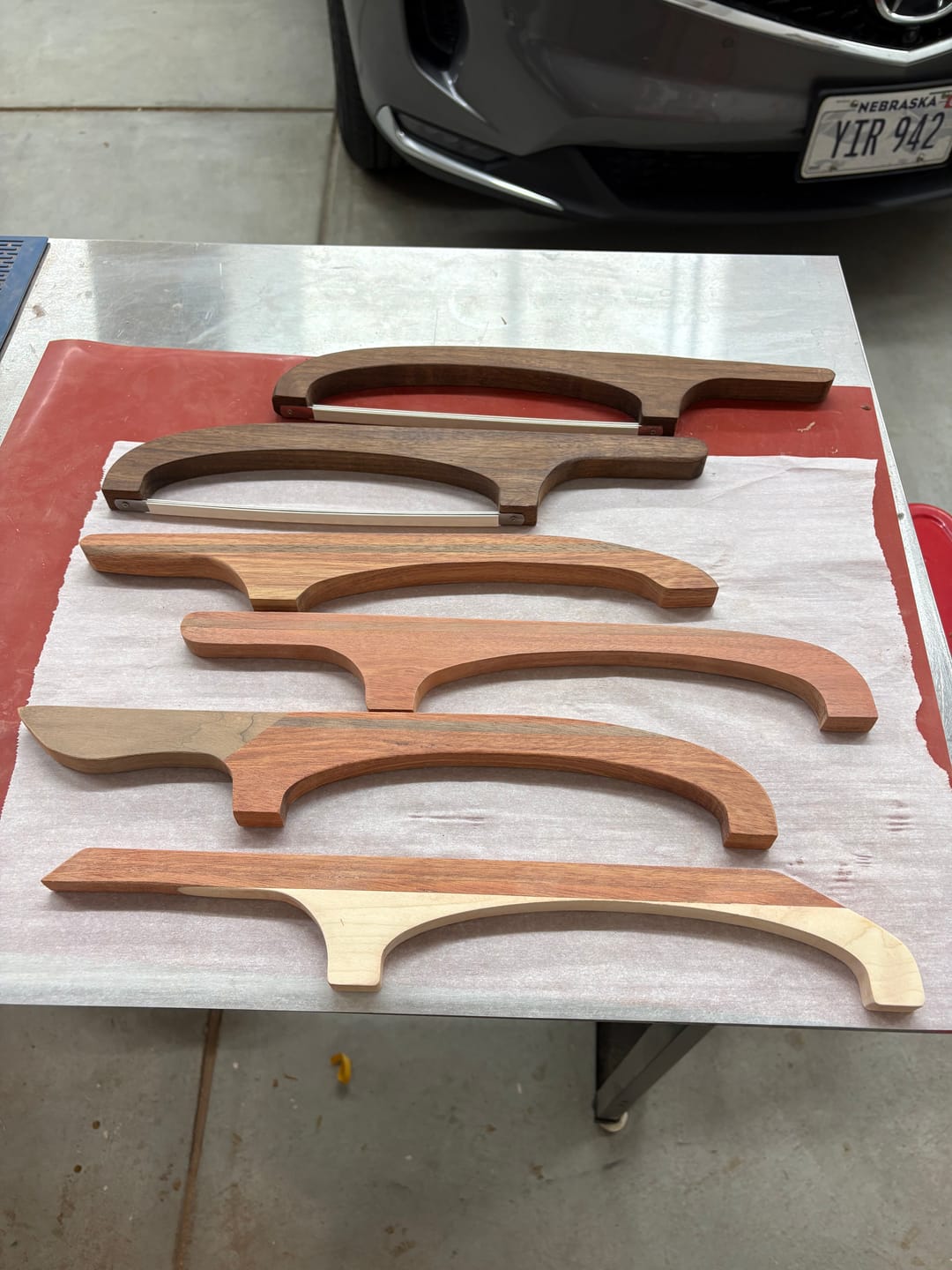 Customer photo review of 15.9X2.75" Bread Cutting Bow Knife 1 Acrylic Router Template