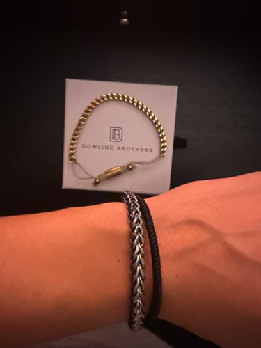 Customer photo review of Silver Woven Chain Bracelet in Black