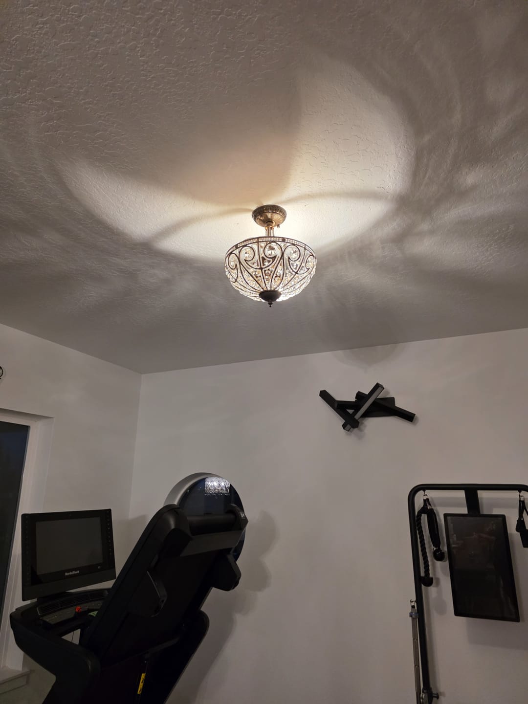Customer photo review of Victorian Antique Bronze Crystal Semi Flush Light