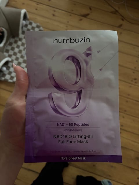 Customer photo review of Auduma 3D-maska sejai ar liftinga efektu numbuzin No.9 NAD Bio Lifting Full Cover Facial Mask