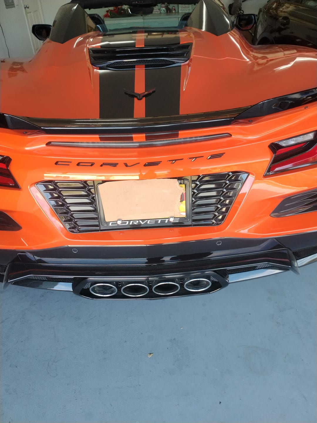 Customer photo review of Corvette C8 Z06 License Plate Backing
