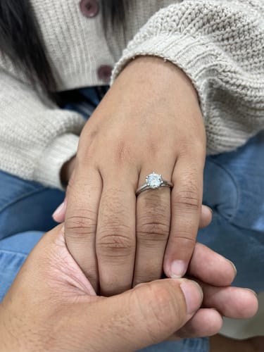 Customer photo review of 1.5ct Lotus Engagement Ring (ON HAND)