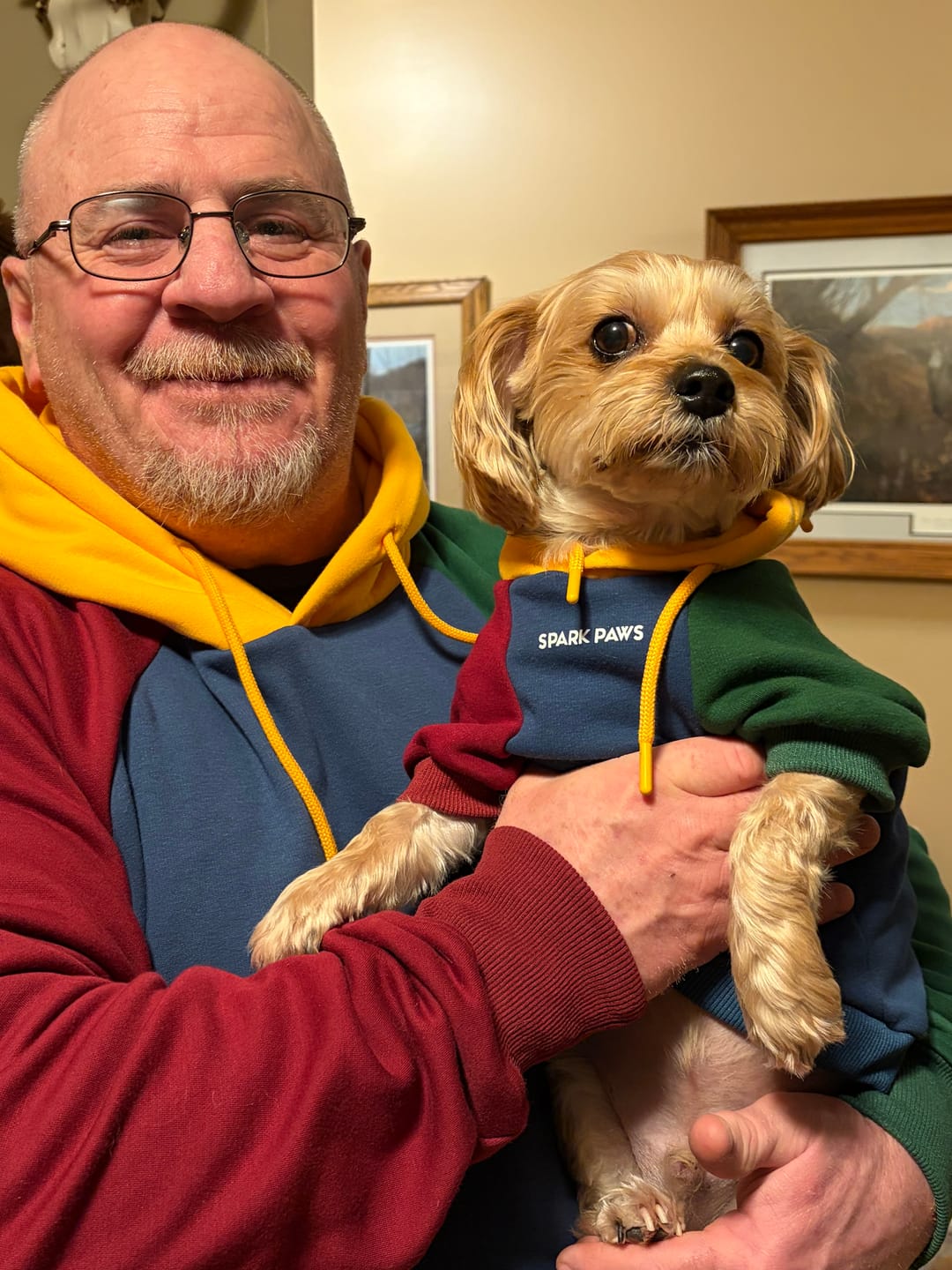 Customer photo review of Primary Color Block Human Hoodie