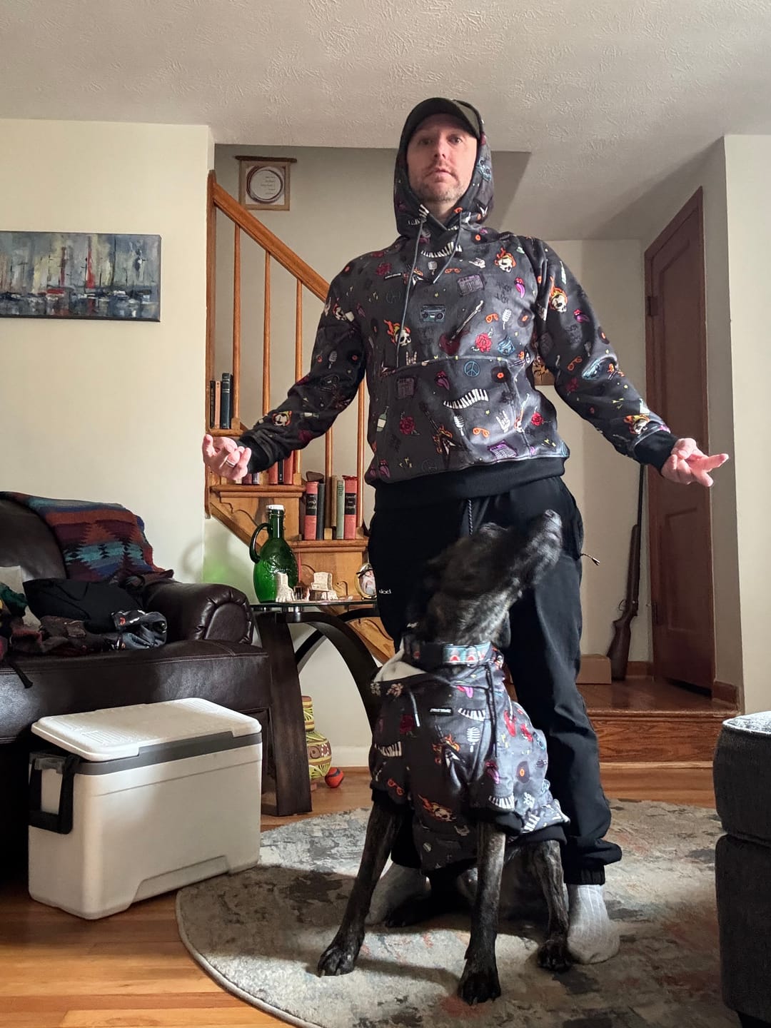 Customer photo review of Dog Hoodie Prints