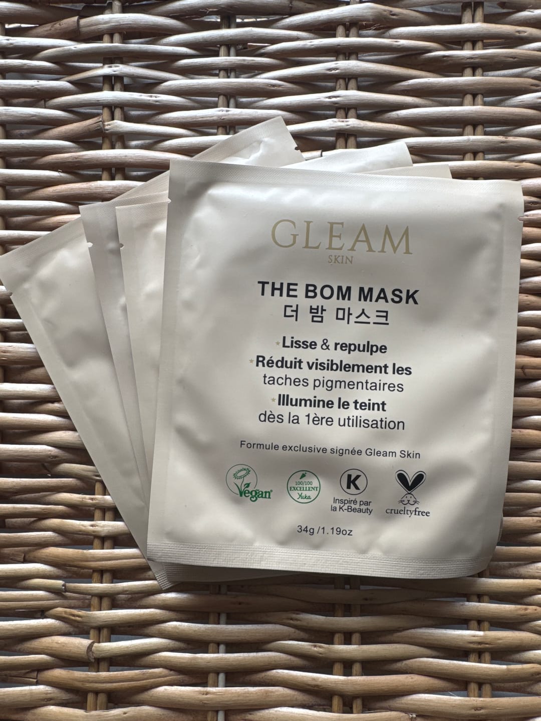 Customer photo review of THE BOM MASK - Masque Hydrogel Triple Action (4 Masques)