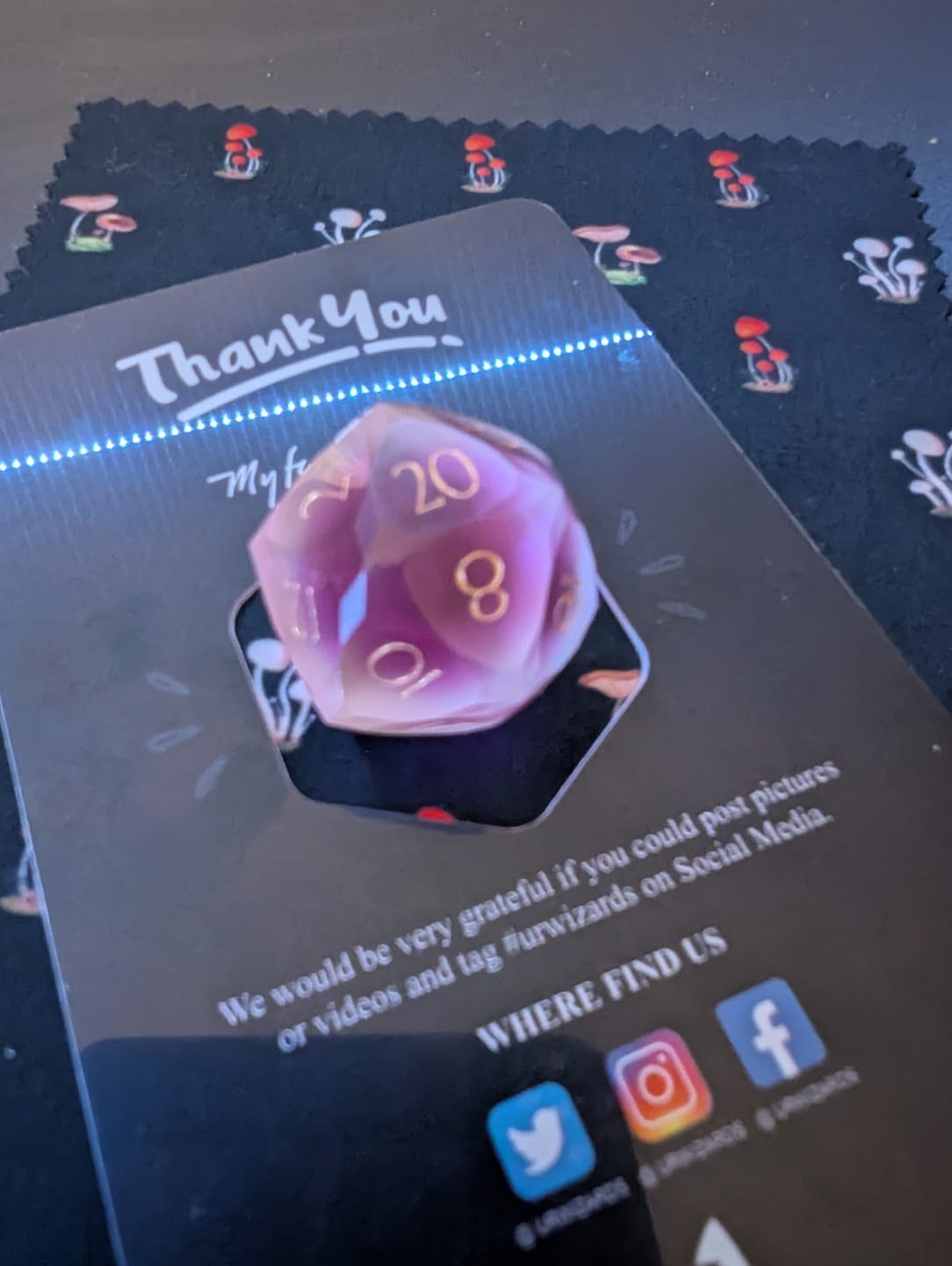 Customer photo review of URWizards D&D Resin Frosted Rainbow Gummy Dice Set Multi-faceted Style