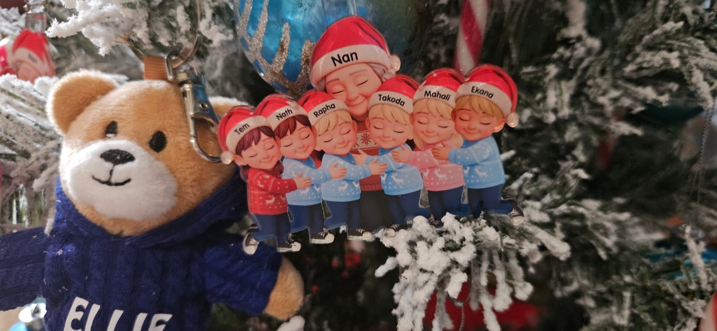 Customer photo review of Grandma Hugging Grandkids - Personalized Acrylic Ornament - Heartwarming Christmas Gift for Grandma, Grandkids
