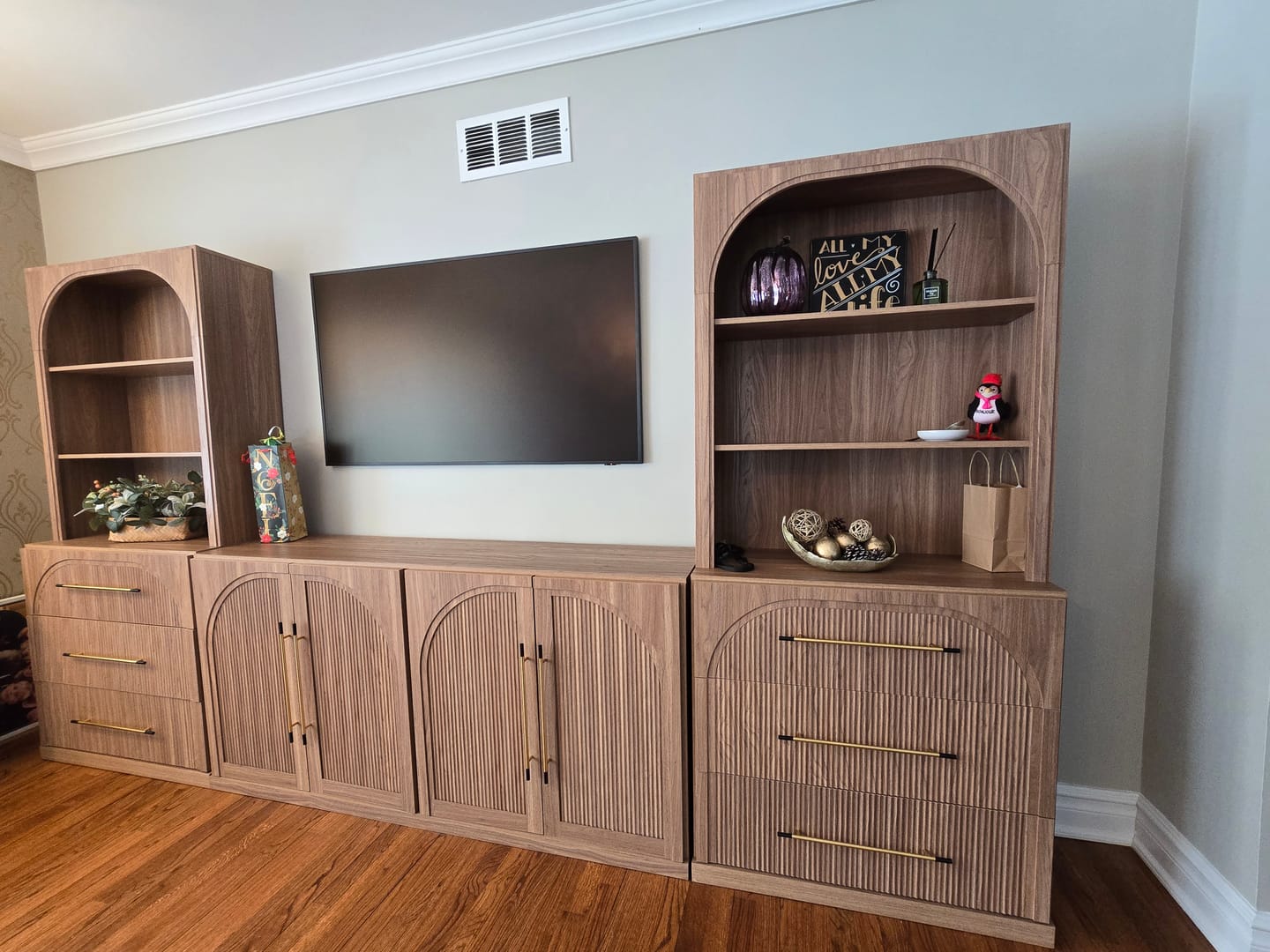 Customer photo review of Jagger 72" Modern Bookshelf with 3 Drawers