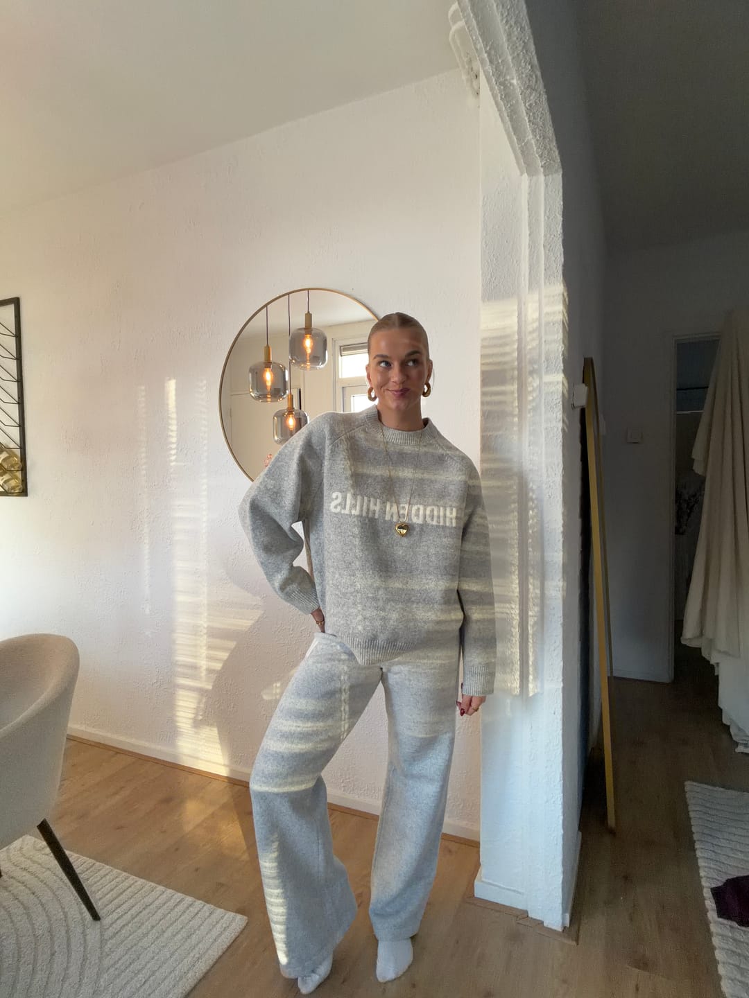 Customer photo review of KNIT SWEATER LIGHT GREY
