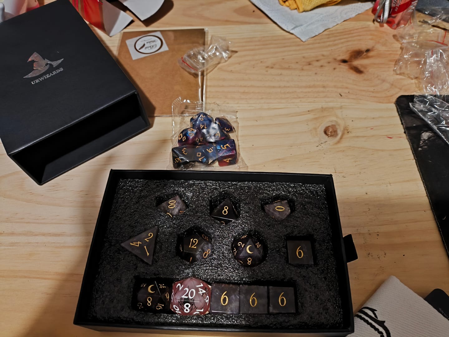 Customer photo review of URWizards D&D Ametrine Stone Dice Set(Limited edition)