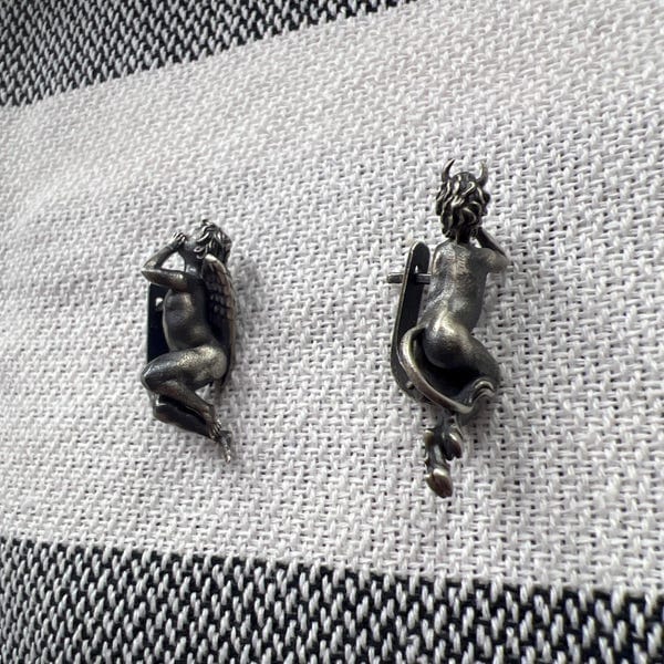 Customer photo review of Angel and Devil Whispering Earrings