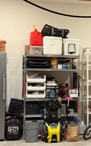 Customer photo review of Reibii 48”W galvanized Shelving Units, 3020lbs Heavy Duty Garage Storage Shelves for Pantry Kitchen Commercial