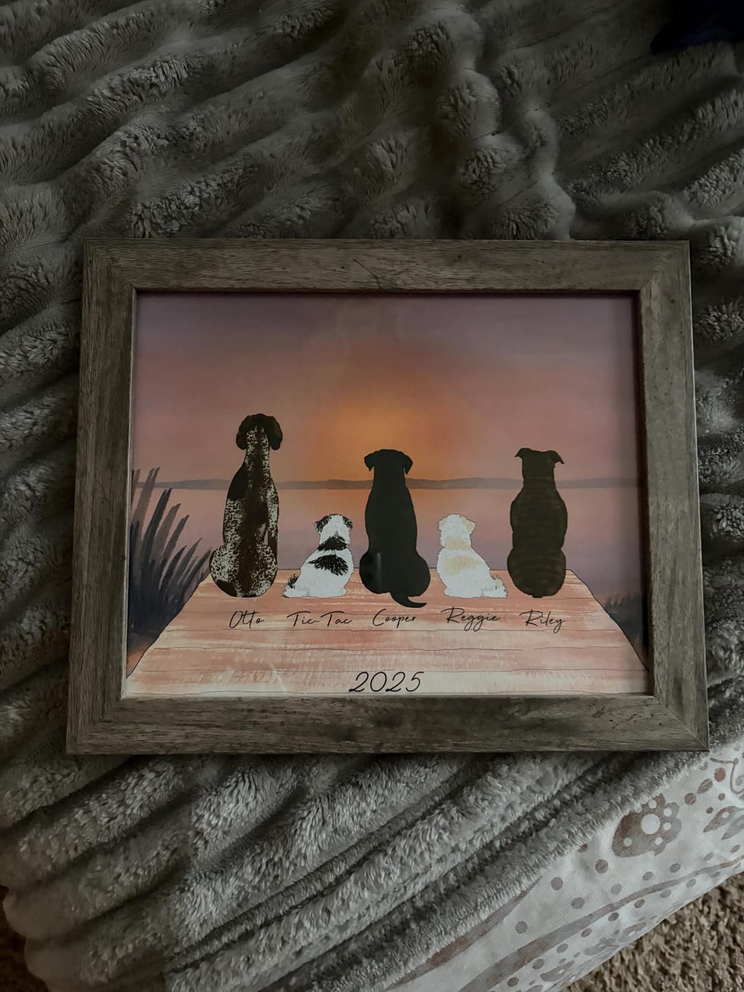 Customer photo review of Personalized Couple Dog Print, Dog Memorial Gift for couple with pet, Sympathy Gift, Pet Loss Gift, Custom Pet Portrait, Remembrance Gift