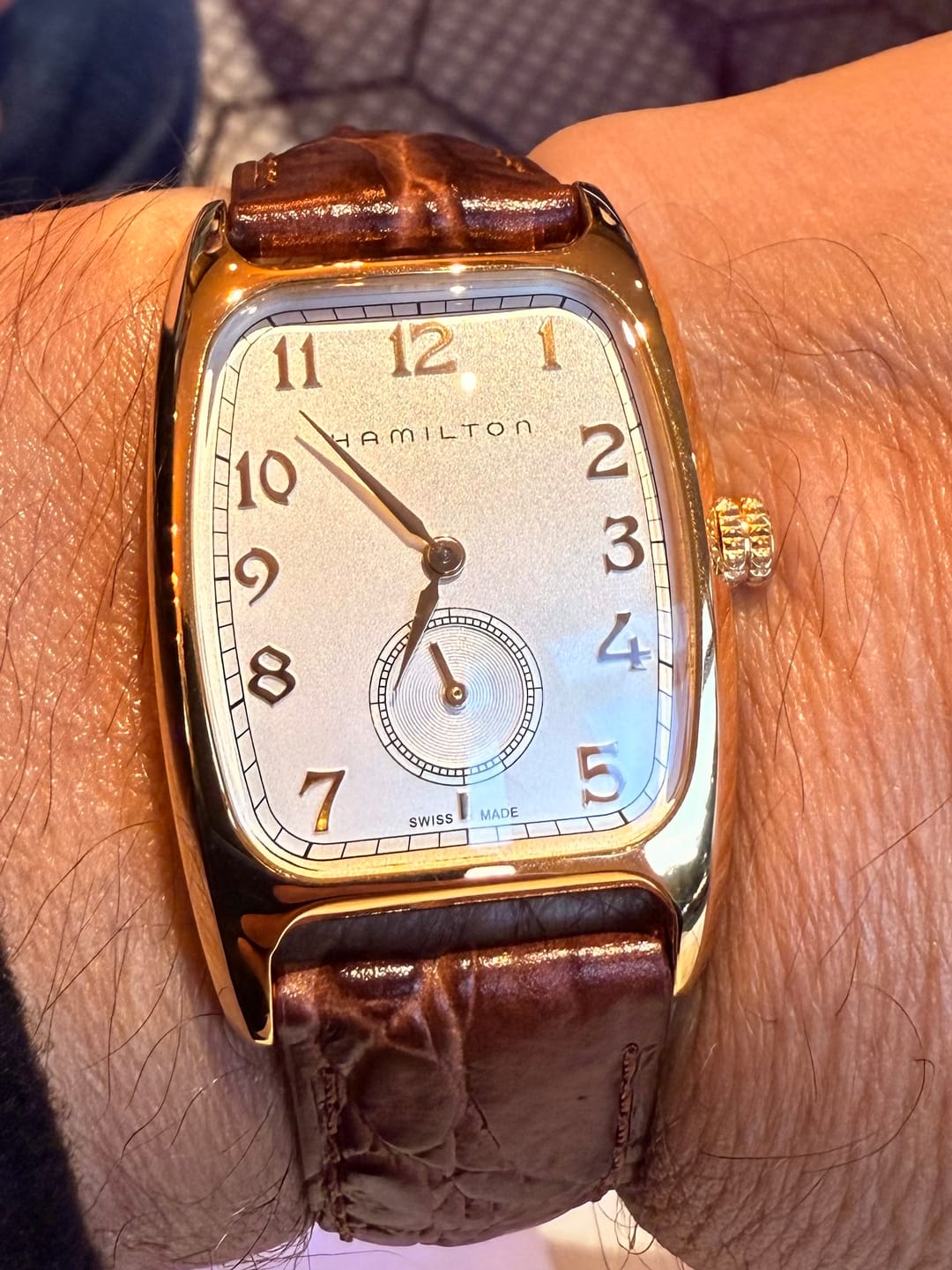 Customer photo review of Genuine Leather Calfskin Premium Watch Strap with Stainless Steel Deployant Butterfly Clasp