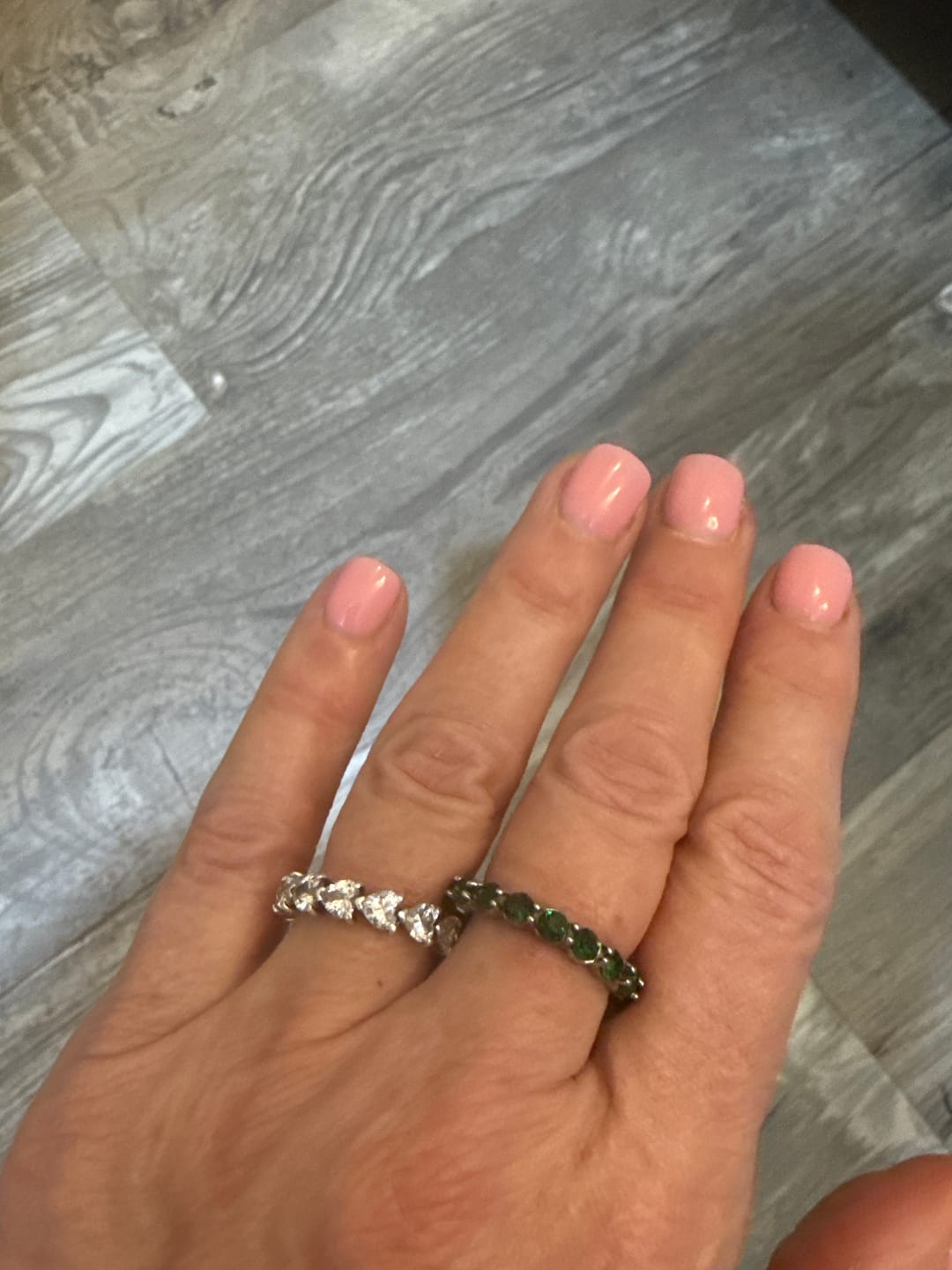 Customer photo review of Emerald Beauty Silver Crystal Ring