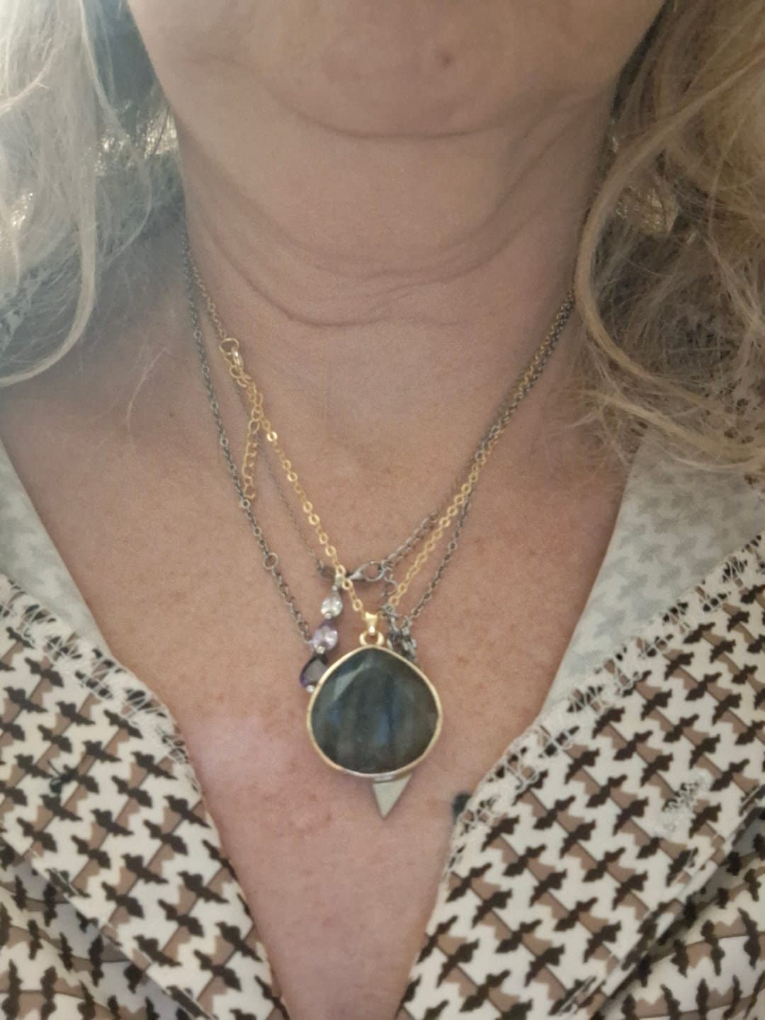 Customer photo review of Pendentif Protection Élégant en Labradorite