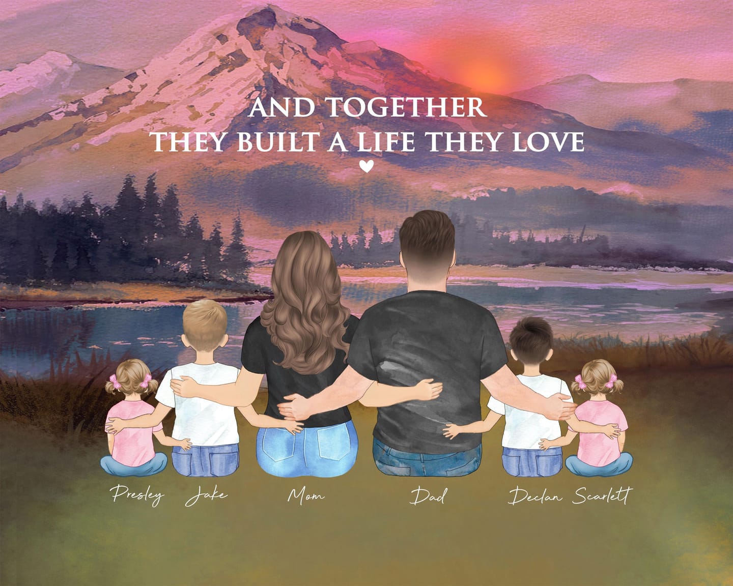 Customer photo review of Custom Fathers Day Gift from Daughter Son Wife, Family park picnic print, Camping wall art decor, Dad Birthday Gift, Family & Dogs Portrait