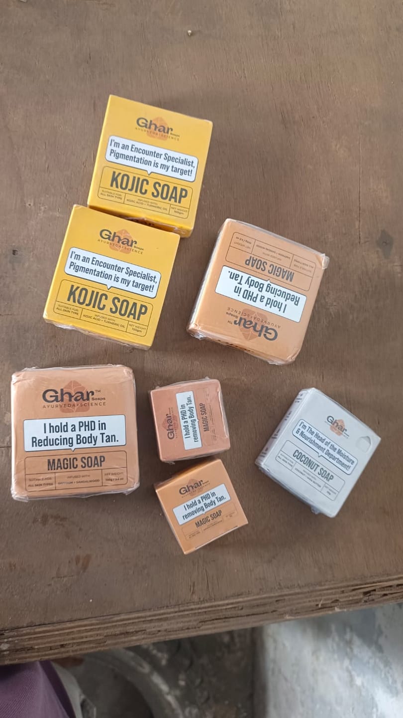 Customer photo review of Kojic Acid Soap for De-Pigmentation & Dark Spot Reduction