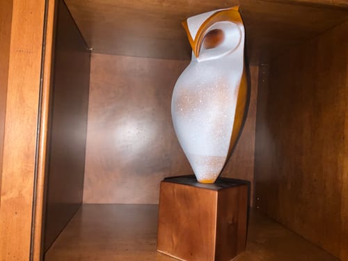 Customer photo review of Owl Wood Sculpture #WA049