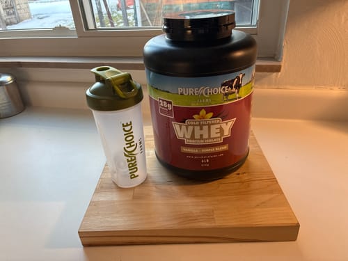 Customer photo review of Whey Protein Isolate with Organic Vanilla