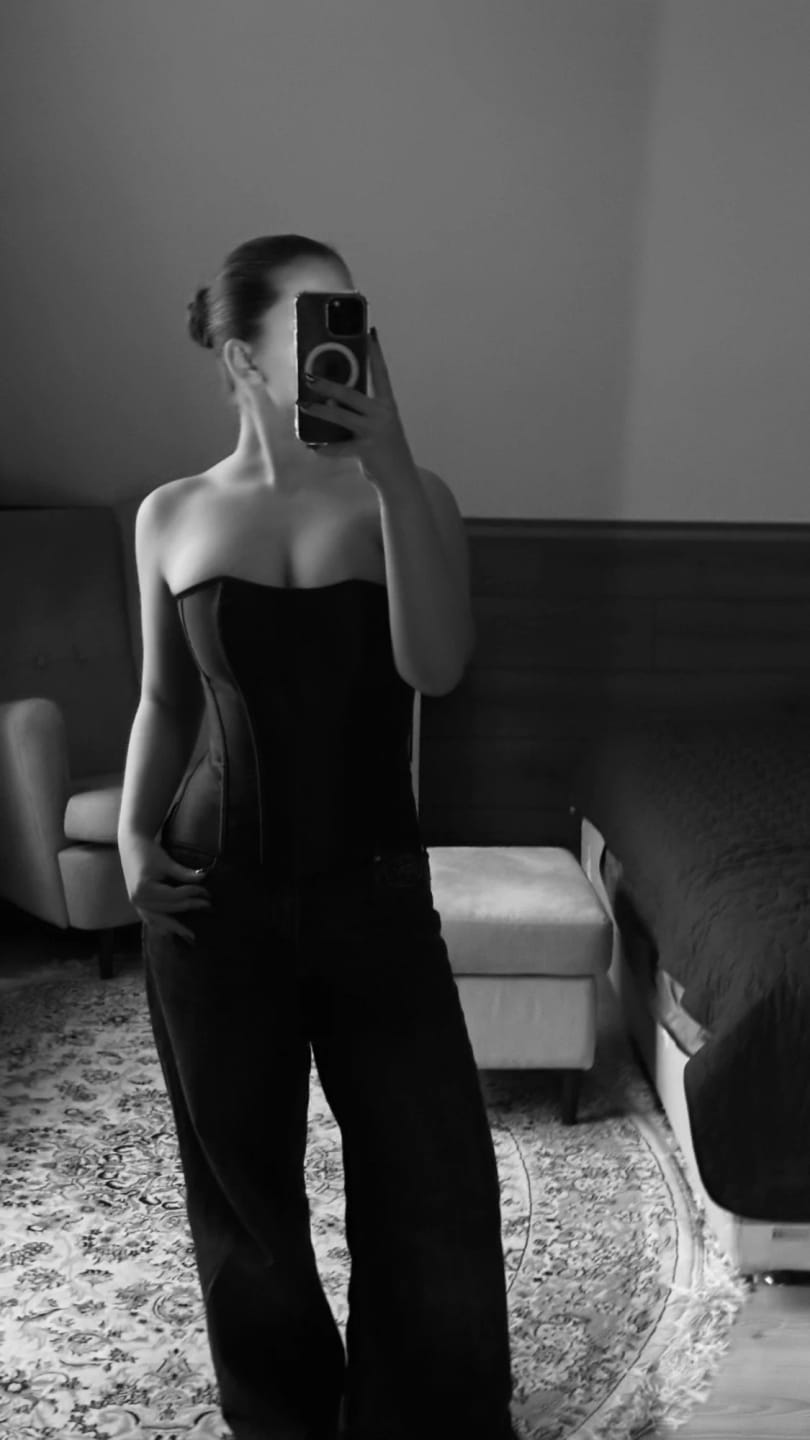 Customer photo review of Kelly Satin Corset Top