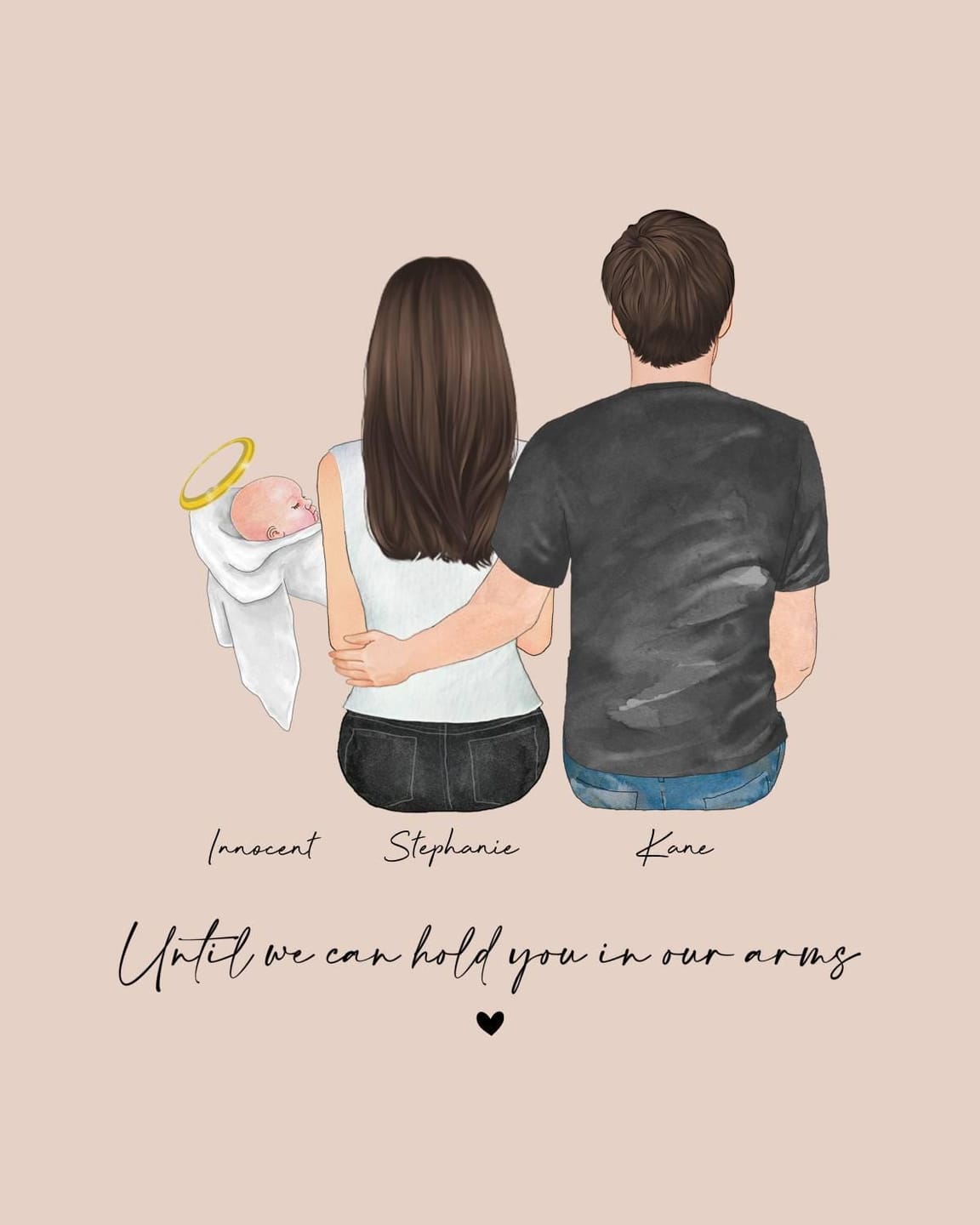 Customer photo review of "You are Loved For a Lifetime" Angel Baby Loss Family Wall Art Print