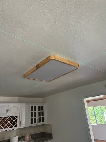 Customer photo review of Rectangle Wooden Dimmable LED Flush Mount Ceiling Light