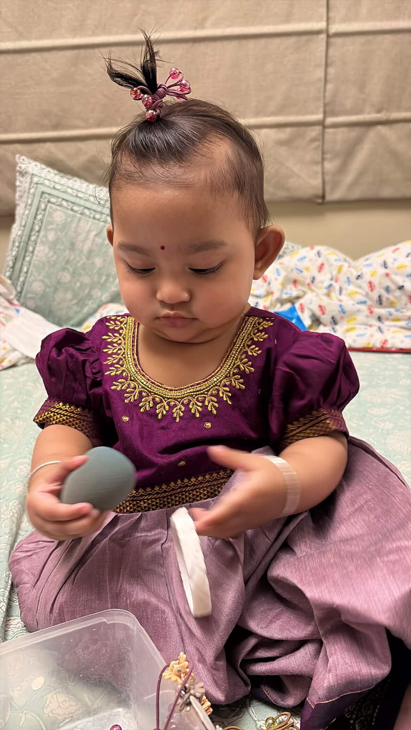 Customer photo review of Wine with Lavender baby girl traditional ethnic dress