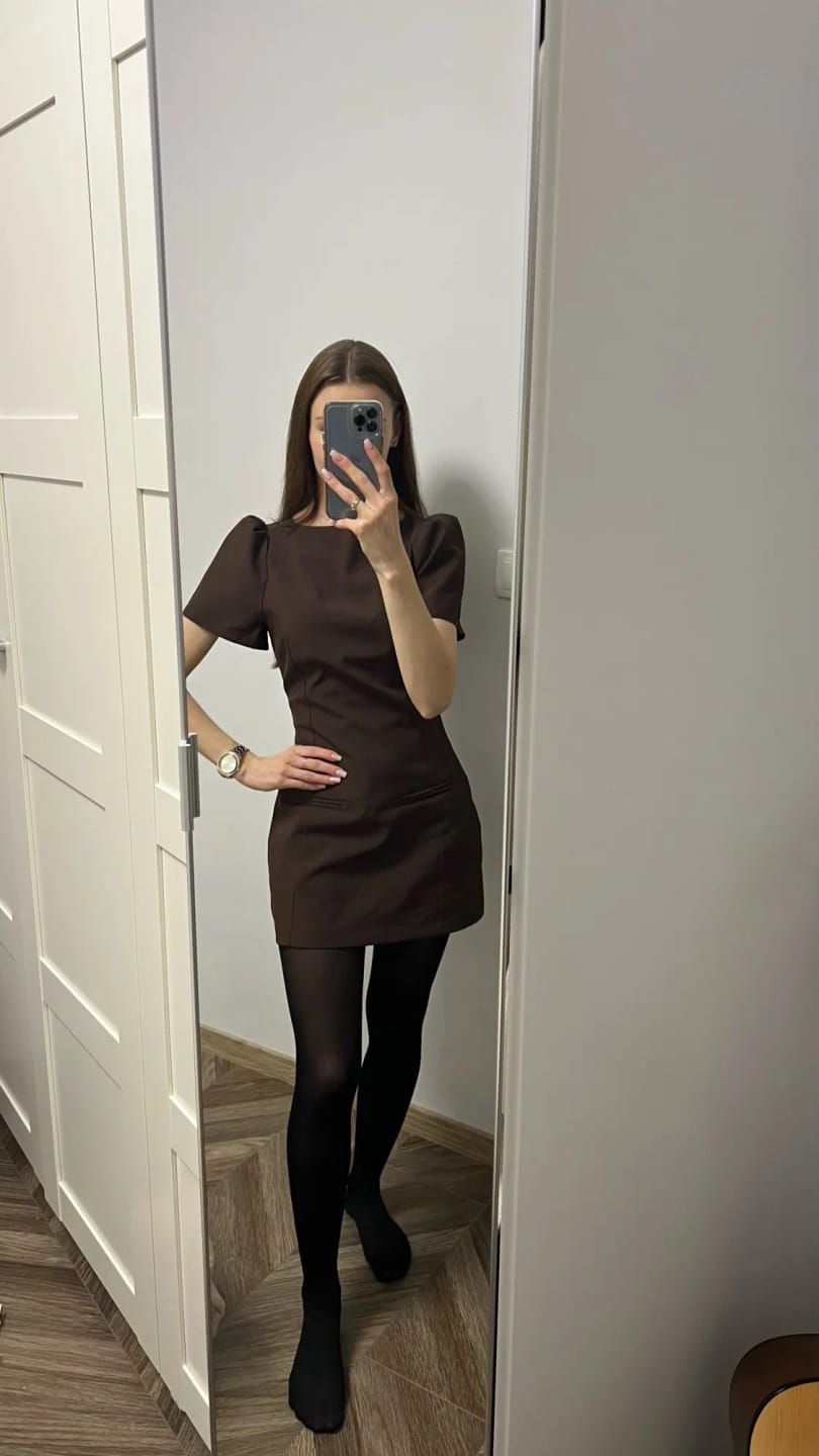 Customer photo review of Darcy Puff Sleeve Mini Dress