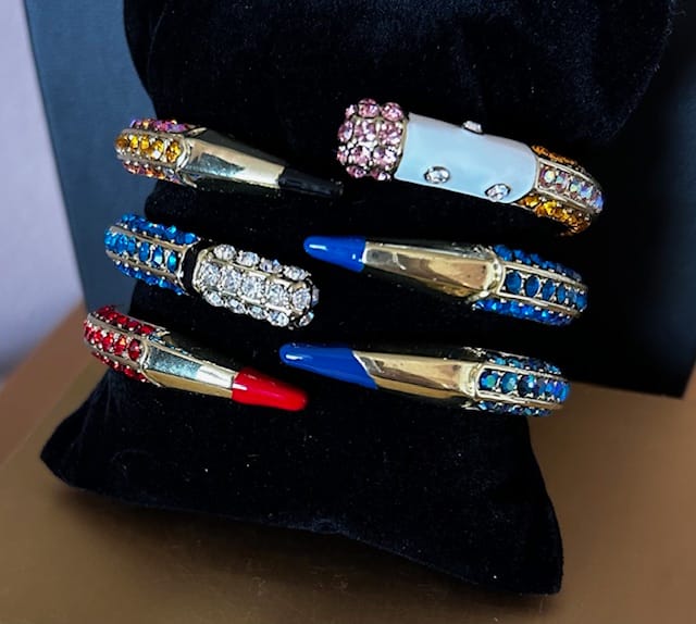 Customer photo review of HEIDI DAUS®"First Draft" Crystal & Enamel Pencil Cuff Bracelet