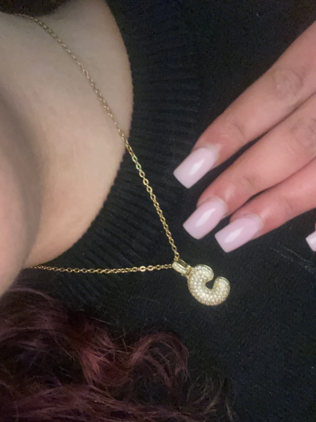 Customer photo review of balloon initial letter pendant