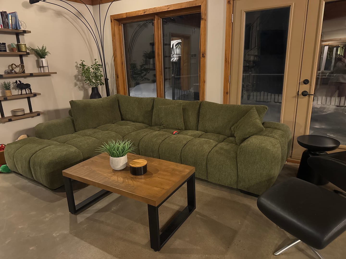 Customer photo review of OLIVIA - Sofa sectionnel 120" vert forêt