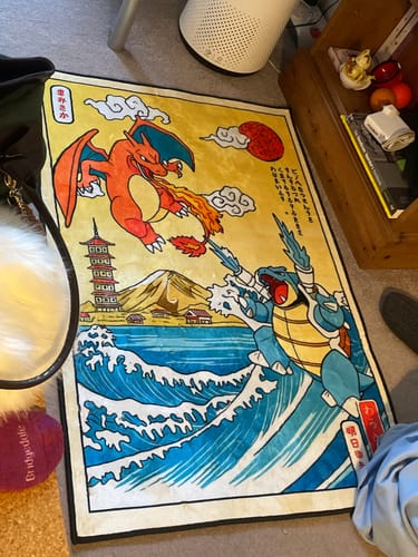 Customer photo review of Charizard vs Blastoise Battle Rug