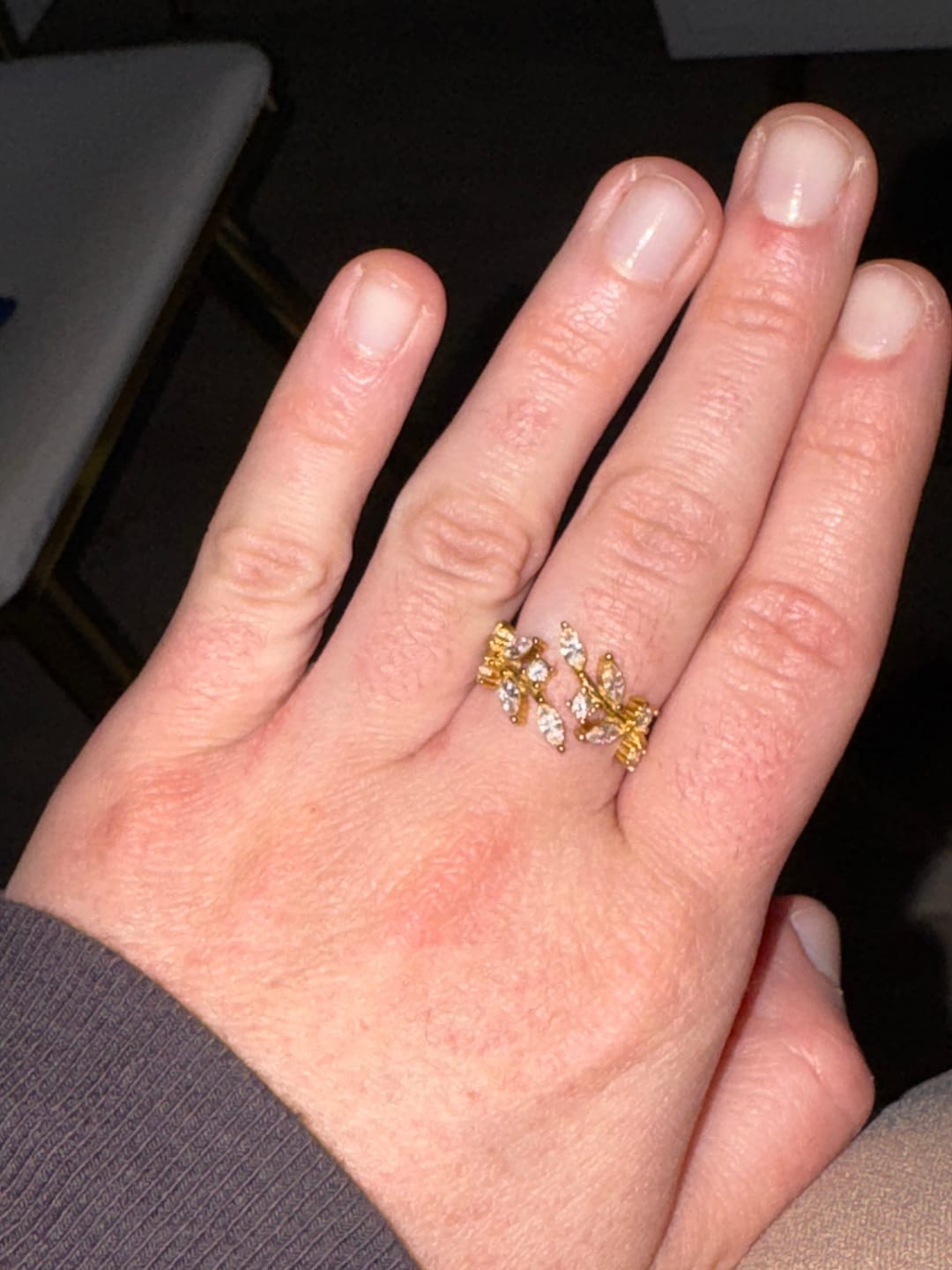 Customer photo review of 18K Gold Crystal Vine Ring