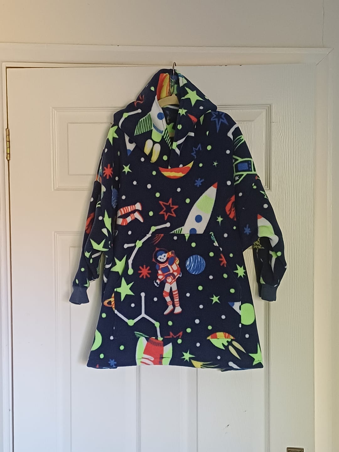 Customer photo review of Rockets in Outer Space Anti Pill Polar Fleece Fabric