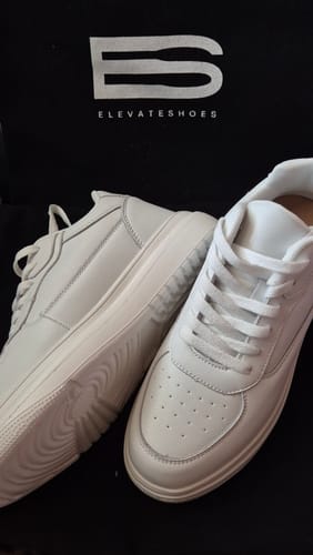 Customer photo review of ELEVATESHOES WHITE CASUAL