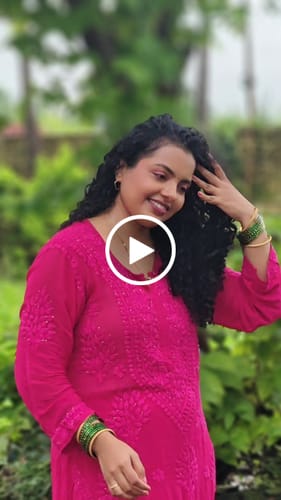 Customer video review of Hoor Deep Pink Viscose Georgette Kurta