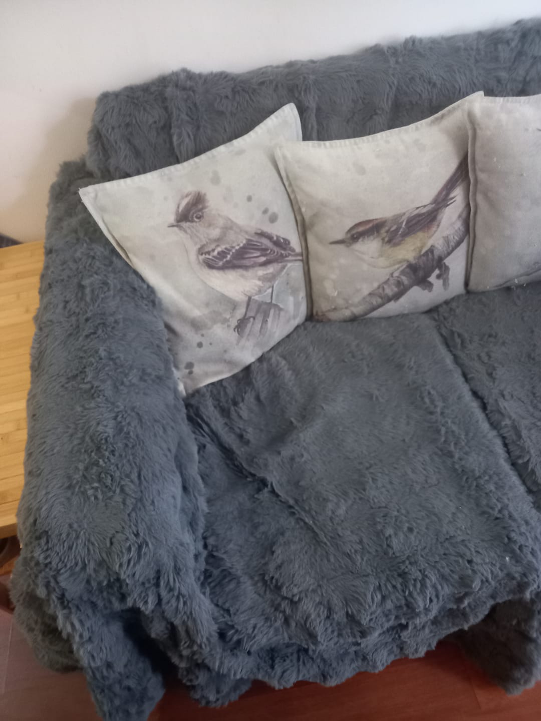 Customer photo review of Cubre Sofá Piel de Conejo — Lujo suave que protege tu sofá