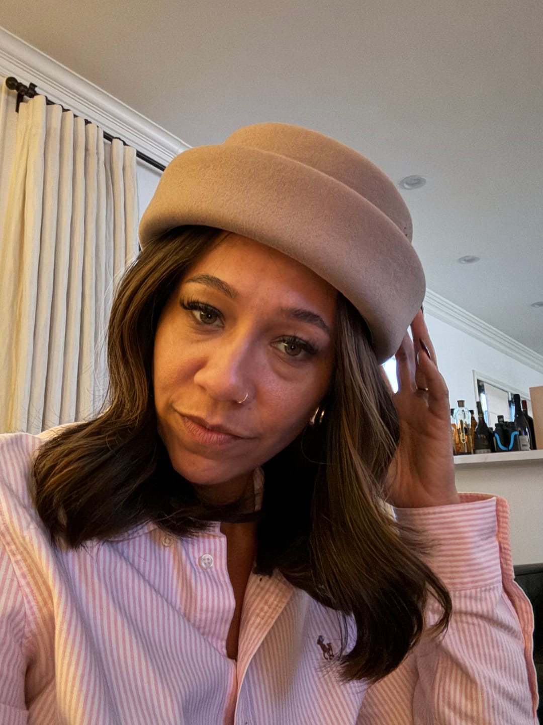 Customer photo review of London Pillbox Hat - Nude