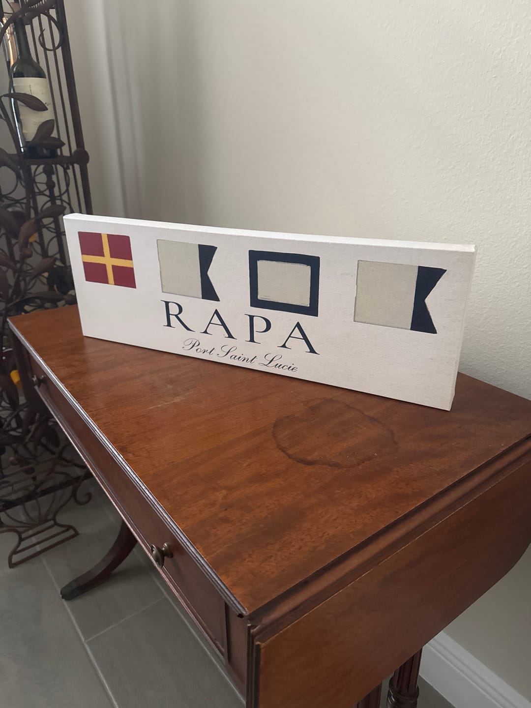 Customer photo review of Personalized Nautical Flags Wall Decor